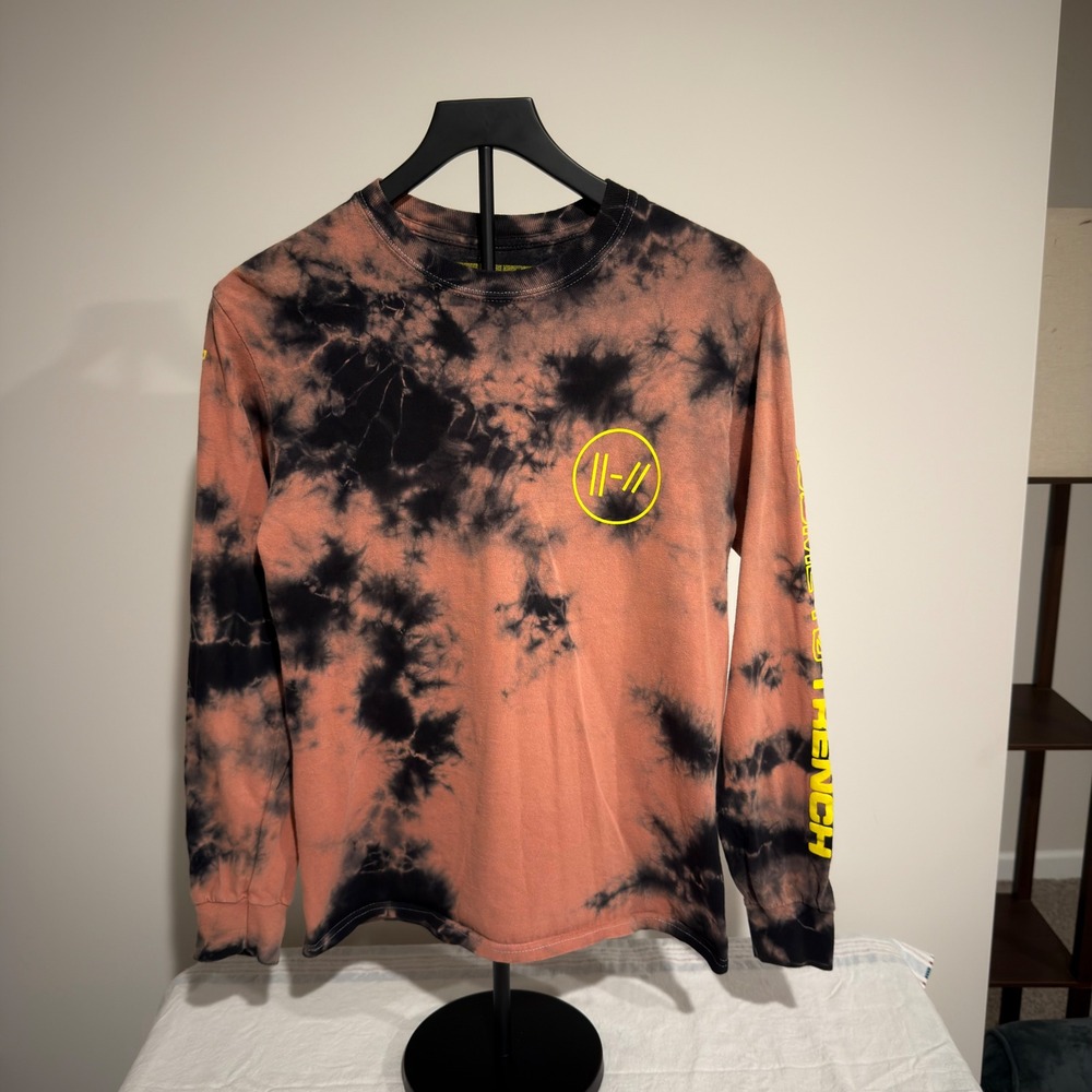 Twenty One Pilots Bandito Tour 2019 Tie Dye Long Sleeve Shirt Orange Black M